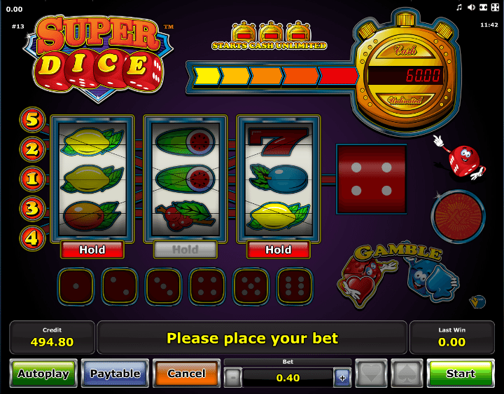 Kostenlose Spielautomat Super Dice Online