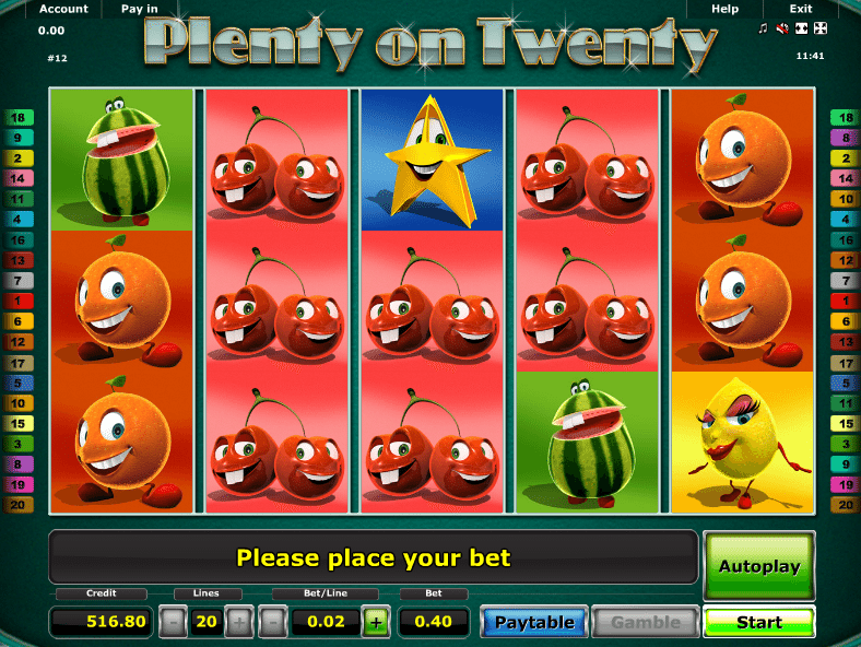 Spielautomat Plenty On Twenty Online Kostenlos Spielen