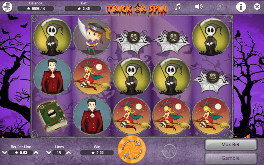 Kostenlose Spielautomat Trick or Spin Online